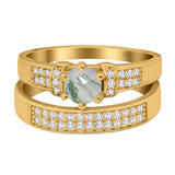Two Piece Round Natural Stone Ring
