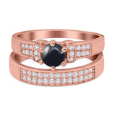 Two Piece Round Natural Stone Ring