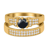 Two Piece Round Natural Stone Ring