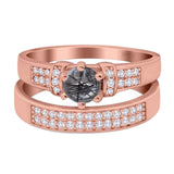 Two Piece Round Natural Stone Ring