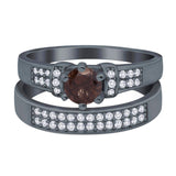Two Piece Round Natural Stone Ring