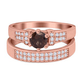 Two Piece Round Natural Stone Ring