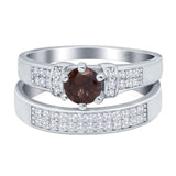 Two Piece Round Natural Stone Ring