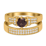 Two Piece Round Natural Stone Ring