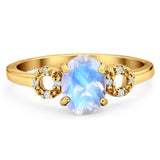 Art Deco Oval Natural Stone Filigree Ring