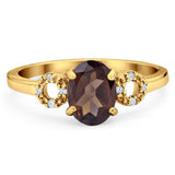 Art Deco Oval Natural Stone Filigree Ring