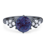 Art Deco Round Natural Stone Cluster Ring