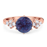 Art Deco Round Natural Stone Cluster Ring