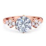 Art Deco Round Natural Stone Cluster Ring