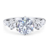 Art Deco Round Natural Stone Cluster Ring