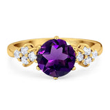 Art Deco Round Natural Stone Cluster Ring