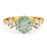 Art Deco Round Natural Stone Cluster Ring