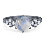 Art Deco Round Natural Stone Cluster Ring