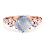 Art Deco Round Natural Stone Cluster Ring