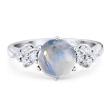 Art Deco Round Natural Stone Cluster Ring