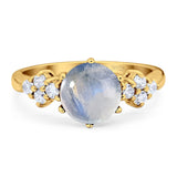 Art Deco Round Natural Stone Cluster Ring