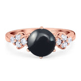 Art Deco Round Natural Stone Cluster Ring