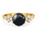 Art Deco Round Natural Stone Cluster Ring