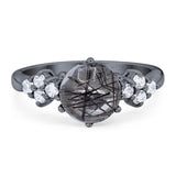 Art Deco Round Natural Stone Cluster Ring
