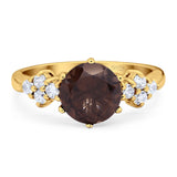 Art Deco Round Natural Stone Cluster Ring