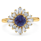 Art Deco Round Natural Stone Cocktail Ring