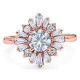 Art Deco Round Natural Stone Cocktail Ring