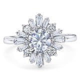 Art Deco Round Natural Stone Cocktail Ring