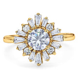 Art Deco Round Natural Stone Cocktail Ring