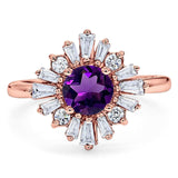 Art Deco Round Natural Stone Cocktail Ring