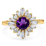 Art Deco Round Natural Stone Cocktail Ring