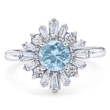 Art Deco Round Natural Stone Cocktail Ring