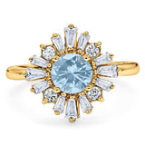 Art Deco Round Natural Stone Cocktail Ring