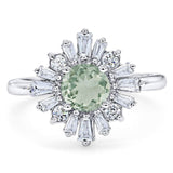 Art Deco Round Natural Stone Cocktail Ring