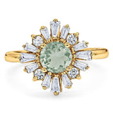 Art Deco Round Natural Stone Cocktail Ring