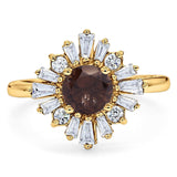 Art Deco Round Natural Stone Cocktail Ring