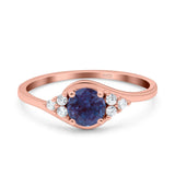 Art Deco Round Natural Stone Wedding Ring