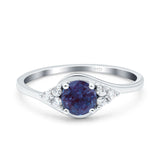 Art Deco Round Natural Stone Wedding Ring
