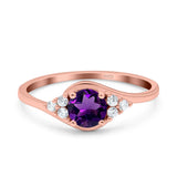 Art Deco Round Natural Stone Wedding Ring