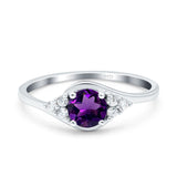 Art Deco Round Natural Stone Wedding Ring