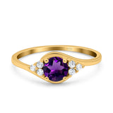 Art Deco Round Natural Stone Wedding Ring