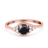 Art Deco Round Natural Stone Wedding Ring