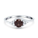 Art Deco Round Natural Stone Wedding Ring