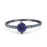 Art Deco Round Natural Stone Wedding Ring