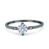 Art Deco Round Natural Stone Wedding Ring