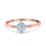 Art Deco Round Natural Stone Wedding Ring