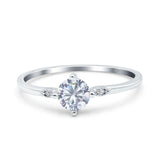 Round Moissanite Solitaire Wedding Ring 925 Sterling Silver