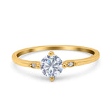 Art Deco Round Natural Stone Wedding Ring