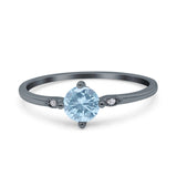 Art Deco Round Natural Stone Wedding Ring