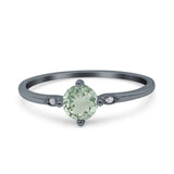 Art Deco Round Natural Stone Wedding Ring