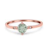 Art Deco Round Natural Stone Wedding Ring